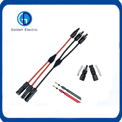 Copper IP67 Waterproof Solar Y Branch Connectors With Lightning Protection
