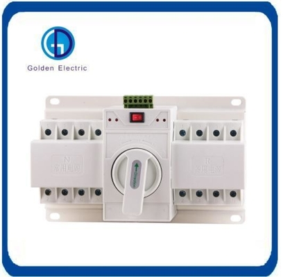 White Electrical Automatic Changeover Switch Dual Output 1A-63A Currency US