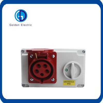 220V Industrial Receptacle and Switch with Interlock Device IP44 16A 32A 3p 4p 5p