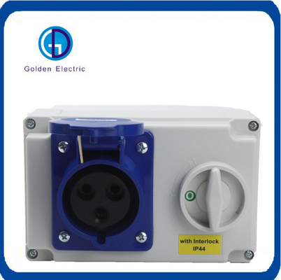 Customized Request 16A 32A 3p 5p Industrial Receptacle and Switch with Interlock Device