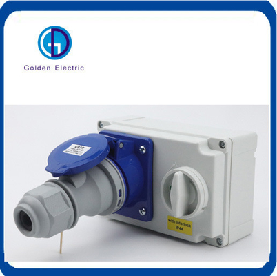 Customized Request 16A 32A 3p 5p Industrial Receptacle and Switch with Interlock Device