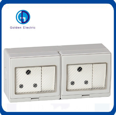 Flame Retardant PC Plastic Shell 2gang Waterproof Wall Switch Socket for Home 16A 250V