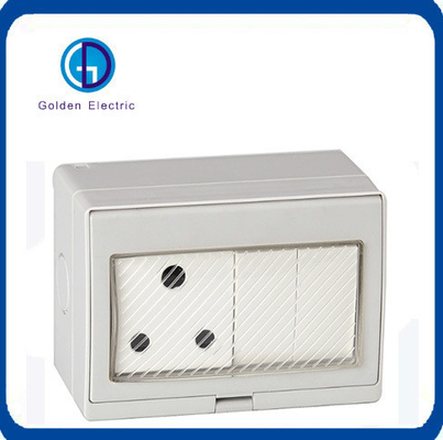 Flame Retardant PC Plastic Shell 2gang Waterproof Wall Switch Socket for Home 16A 250V