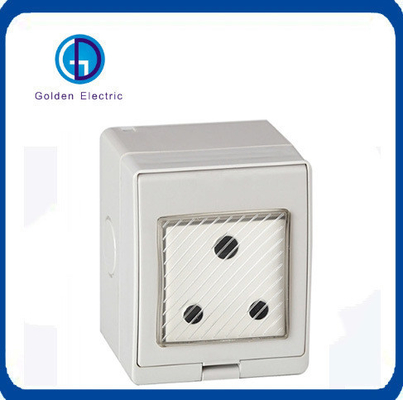 Flame Retardant PC Plastic Shell 2gang Waterproof Wall Switch Socket for Home 16A 250V