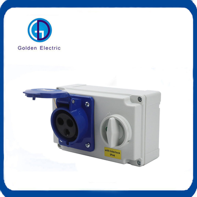 PA Shell Waterproof 3pin 16A 32A IP44 220V-240V Industrial Interlocked Socket Electrical Switch