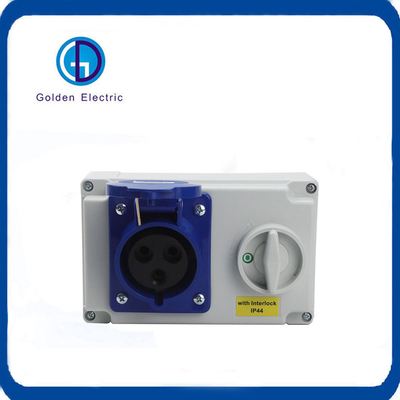 PA Shell Waterproof 3pin 16A 32A IP44 220V-240V Industrial Interlocked Socket Electrical Switch