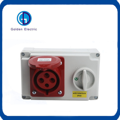 415V IP44 Industrial Plug And Socket Four Hole With Multi Function