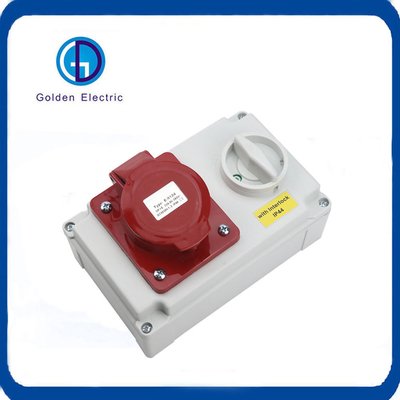 415V IP44 Industrial Plug And Socket Four Hole With Multi Function