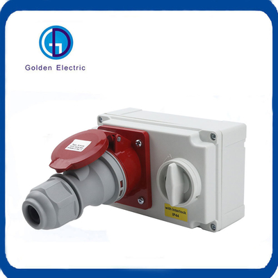 415V IP44 Industrial Plug And Socket Four Hole With Multi Function