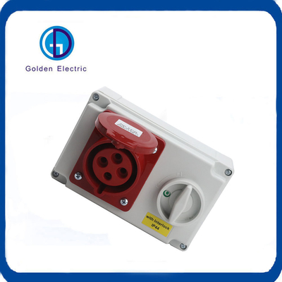 415V IP44 Industrial Plug And Socket Four Hole With Multi Function