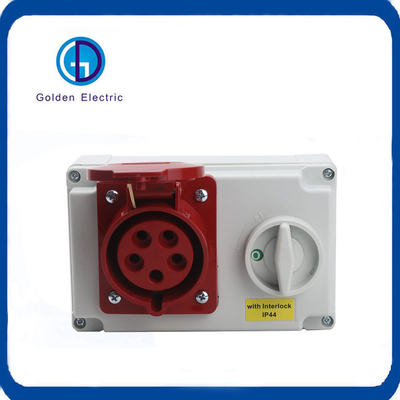 16A 5 Digits IP44 380V 3p N E Industrial Electrical Plug Socket with Lock and Switch