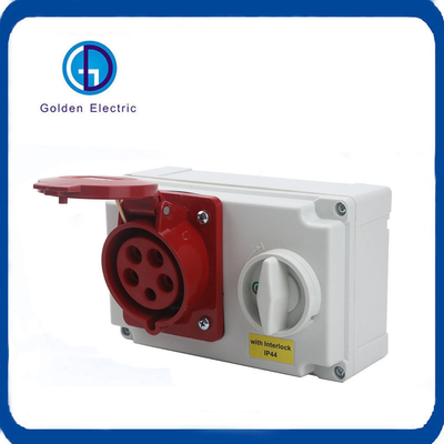 16A 5 Digits IP44 380V 3p N E Industrial Electrical Plug Socket with Lock and Switch