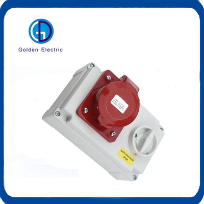 16A 5 Digits IP44 380V 3p N E Industrial Electrical Plug Socket with Lock and Switch