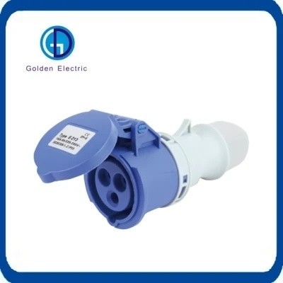 Industrial IP55 110V 32a Interlocked Socket White Blue for Power Supply