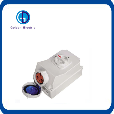 Witte IP67 63A vergrendelde stopcontact aanpassing Kleine grootte met schakelaar 3pins