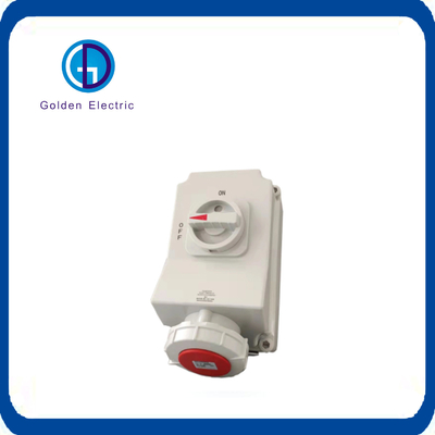 Witte IP67 63A vergrendelde stopcontact aanpassing Kleine grootte met schakelaar 3pins
