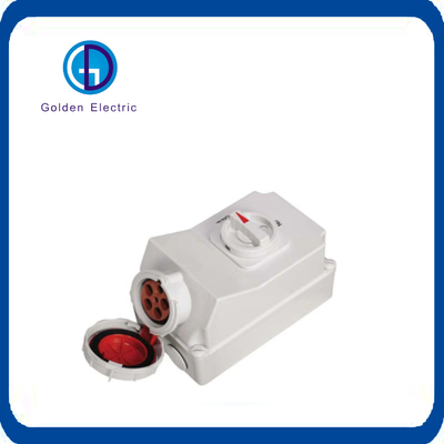 Witte IP67 63A vergrendelde stopcontact aanpassing Kleine grootte met schakelaar 3pins