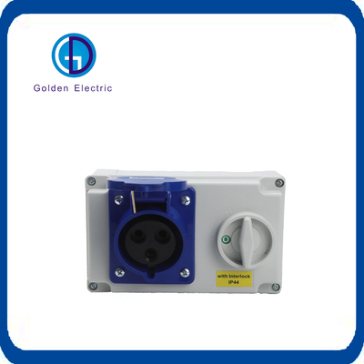 Witte IP67 63A vergrendelde stopcontact aanpassing Kleine grootte met schakelaar 3pins