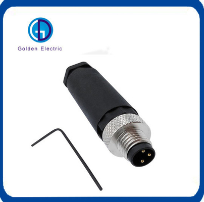 3pin Electric Waterproof M8 Sensor Connector Screw Threaded Coupling