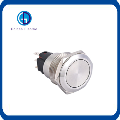 110V LED Voltage 110V Flat IP67 Waterproof Metal Push Button Switch for Electronic