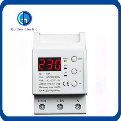 ISO9001 Certification 63A Over Under Adjustable Single Phase Voltage/Current Protector