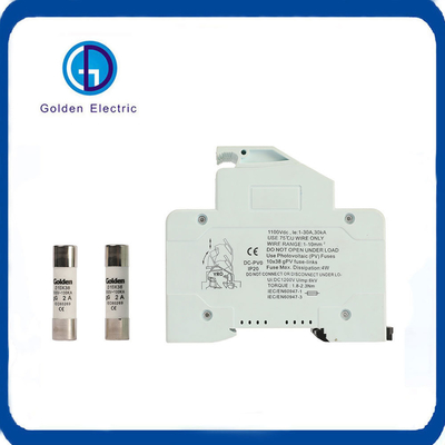 Solar PV Control Fuse Holder DC 1000V 1p 10A 16A 20A 25A 32A Electric Ceramic Cylinder Fuse Link with Indicator