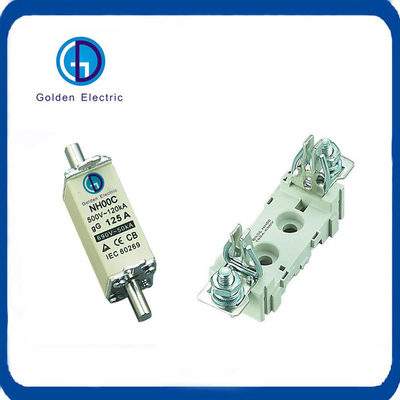 Gg HRC Ceramic Fuse Types Blade 500VAC 120ka 50A 63A 80A 200A Knife Fuse Link and Base