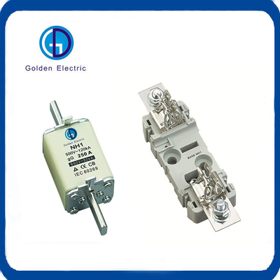 Gg HRC Ceramic Fuse Types Blade 500VAC 120ka 50A 63A 80A 200A Knife Fuse Link and Base