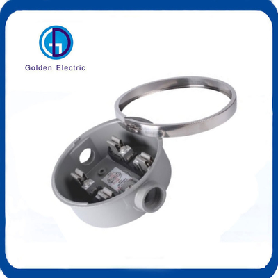 IP54 Protection Level Round Single Phase 100A Meter Socket Box with Dual Aluminum 4jaw