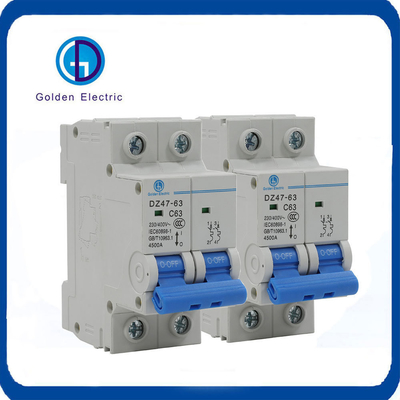 Low Voltage Circuit Breaker MCB Dz47 AC 230/400V 16A 20A 25A 32A 63A 1P/2P/3P/4P Miniature