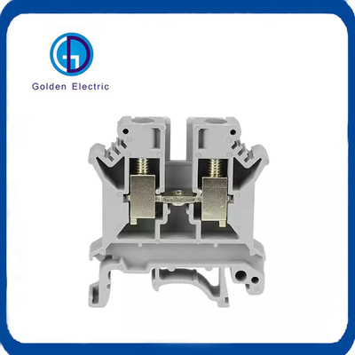 Rectangular UK6N Plug Connductor 6mm2 DIN Rail Terminal Block Wire Electrical Connector