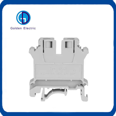 Rectangular UK6N Plug Connductor 6mm2 DIN Rail Terminal Block Wire Electrical Connector