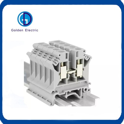 Rectangular UK6N Plug Connductor 6mm2 DIN Rail Terminal Block Wire Electrical Connector
