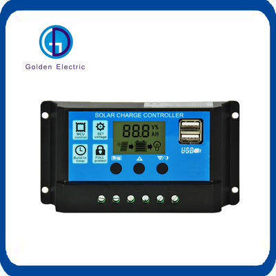 LCD Display Solar Charge Controller 30A/20A/10A 12V 24V Auto with Double USB PV Regulators Battery Chargers