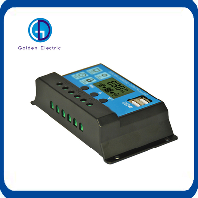 LCD Display Solar Charge Controller 30A/20A/10A 12V 24V Auto with Double USB PV Regulators Battery Chargers