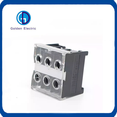 Series 3P 20A 30A 50A 600V Black Wire Connector Terminal Block for Customization