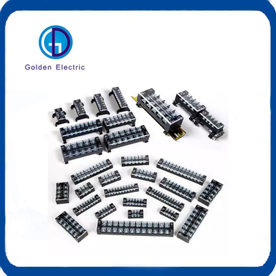 Rectangle 15A 4p Double Row Screw 600V Electric Barrier Screw Terminal Blocks Tb Series