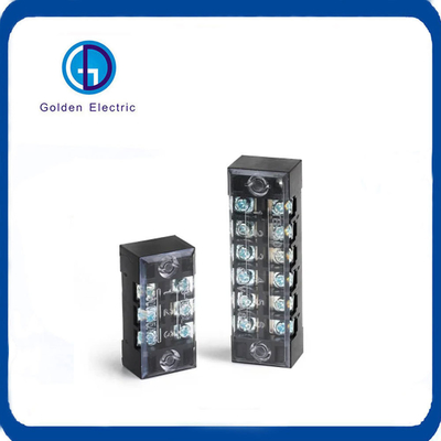 Rectangle 15A 4p Double Row Screw 600V Electric Barrier Screw Terminal Blocks Tb Series
