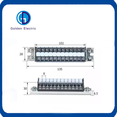 15A 20A 30A 10p 600V Combined Terminal Block Connector Board for Cable Stripping Length 8-9mm