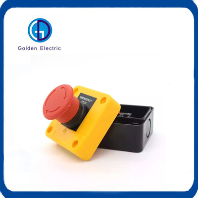 IP65 Protection Level Single Hole Control Switch Box for Red Mushroom Head Push Button