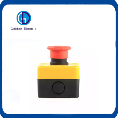 IP65 Protection Level Single Hole Control Switch Box for Red Mushroom Head Push Button