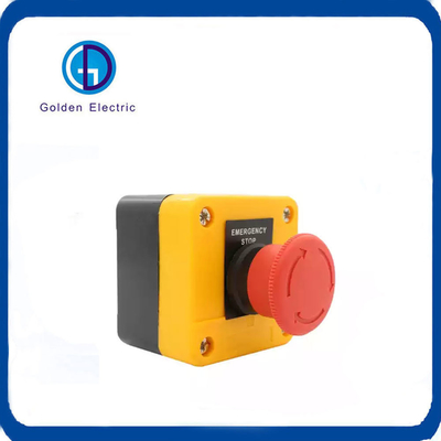 IP65 Protection Level Single Hole Control Switch Box for Red Mushroom Head Push Button