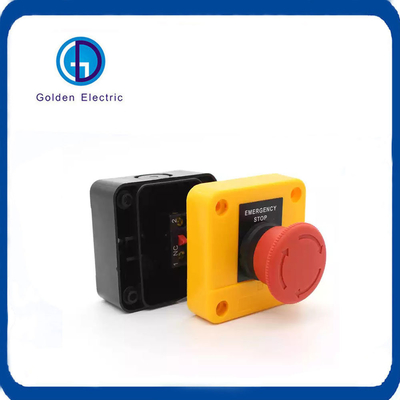 IP65 Protection Level Single Hole Control Switch Box for Red Mushroom Head Push Button