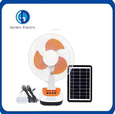 3m Cable 12 Inch Solar Rechargeable Fan With Solar Charge And LED Lights