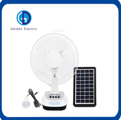 3m Cable 12 Inch Solar Rechargeable Fan With Solar Charge And LED Lights