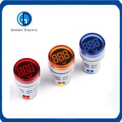22mm Round Digital Voltmeter Mini LED Indicator Light Voltage Meter Pilot Lamp for Durable