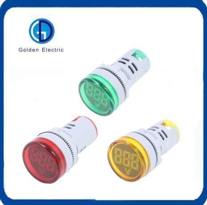 22mm Round Digital Voltmeter Mini LED Indicator Light Voltage Meter Pilot Lamp for Durable