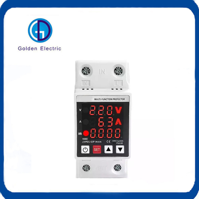63A 230V DIN Rail Over/Under Voltage Current Protector with Kwh Energy Meter
