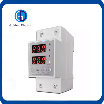 Dual LED Display 40A 63A 80A 220V 230V Adjustable Over Under Voltage Current Protective Device Protector Relay