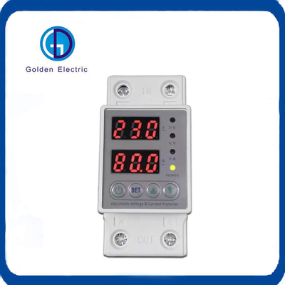 Dual LED Display 40A 63A 80A 220V 230V Adjustable Over Under Voltage Current Protective Device Protector Relay